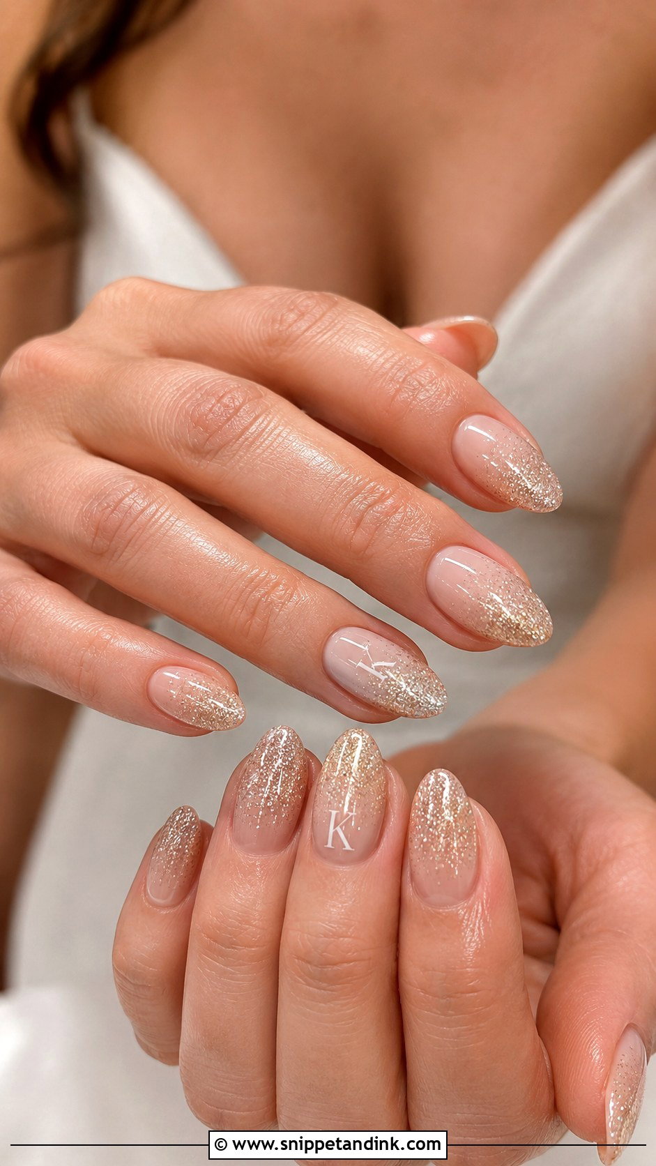 Glitter Wedding Nails With Initials - Snippet and Ink - 20 Wedding Nails Initials