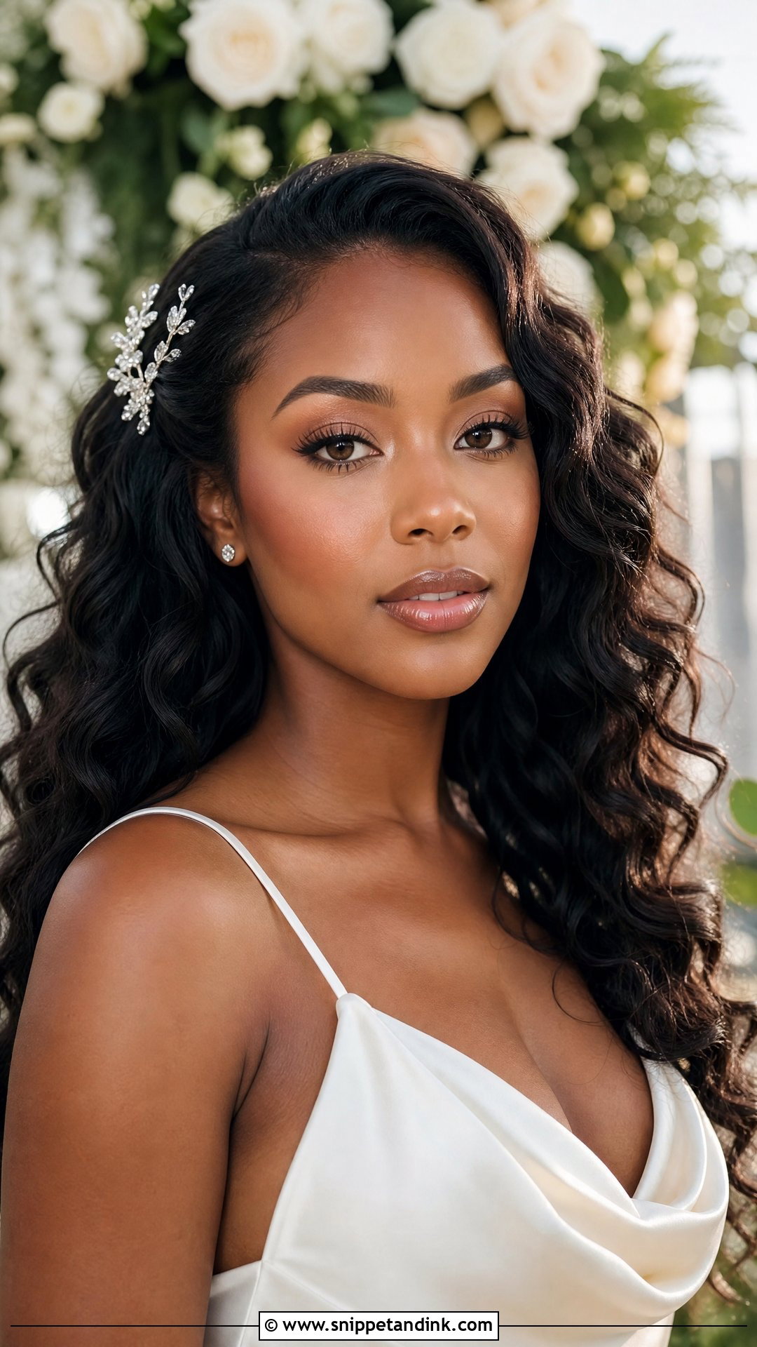 Glossy Black Bridal Makeup - Snippet and Ink - 30 Black Bridal Makeup Ideas