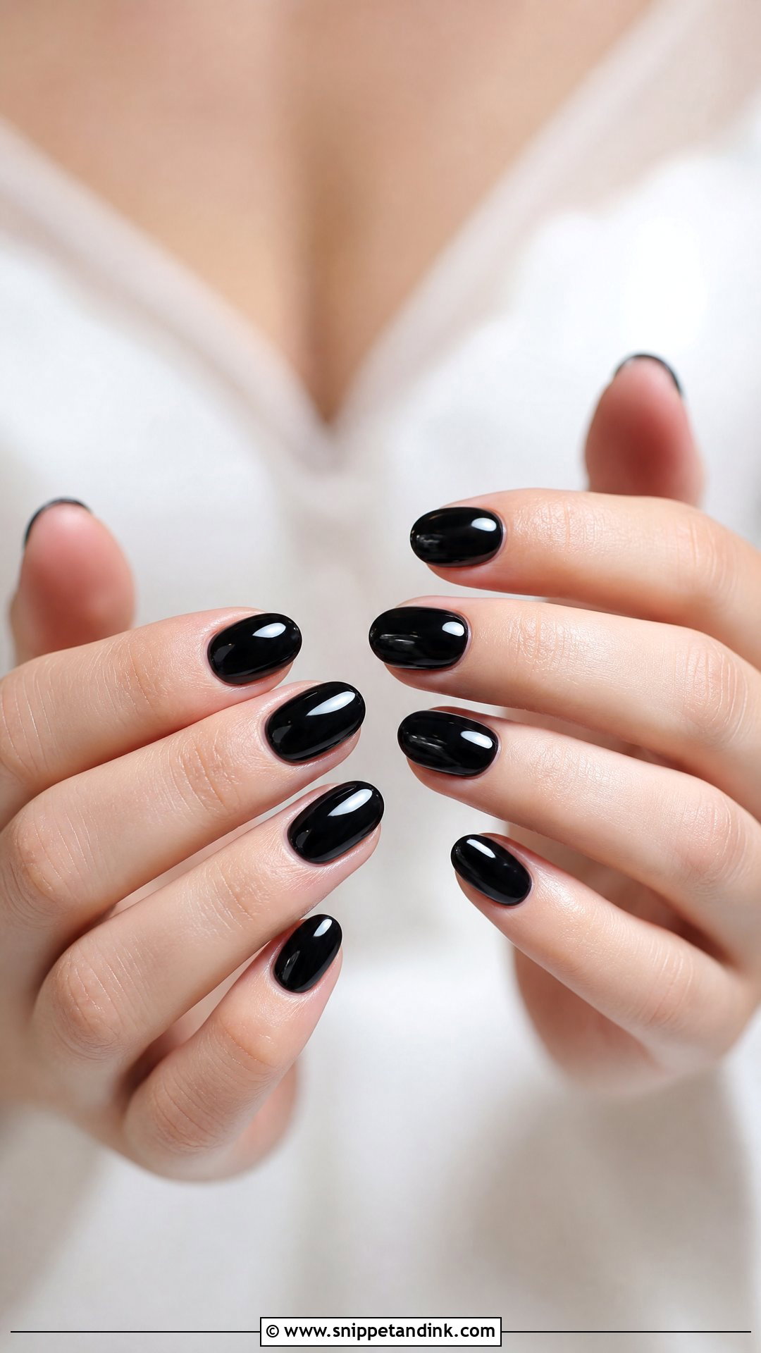 Glossy Black Bridal Nails - Snippet and Ink - 25 Black Bridal Nails