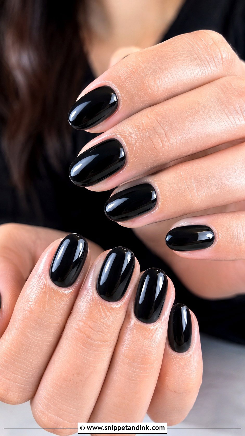 Glossy Black Wedding Nails - Snippet and Ink - 30 Black Wedding Nails