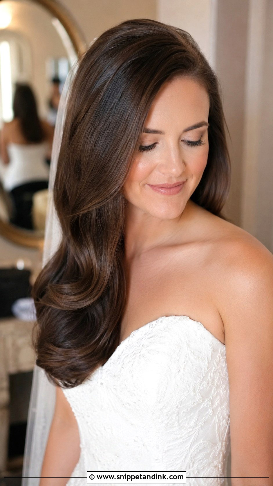 Glossy Blowout - Snippet and Ink - 35 Bridal Hair Down Ideas