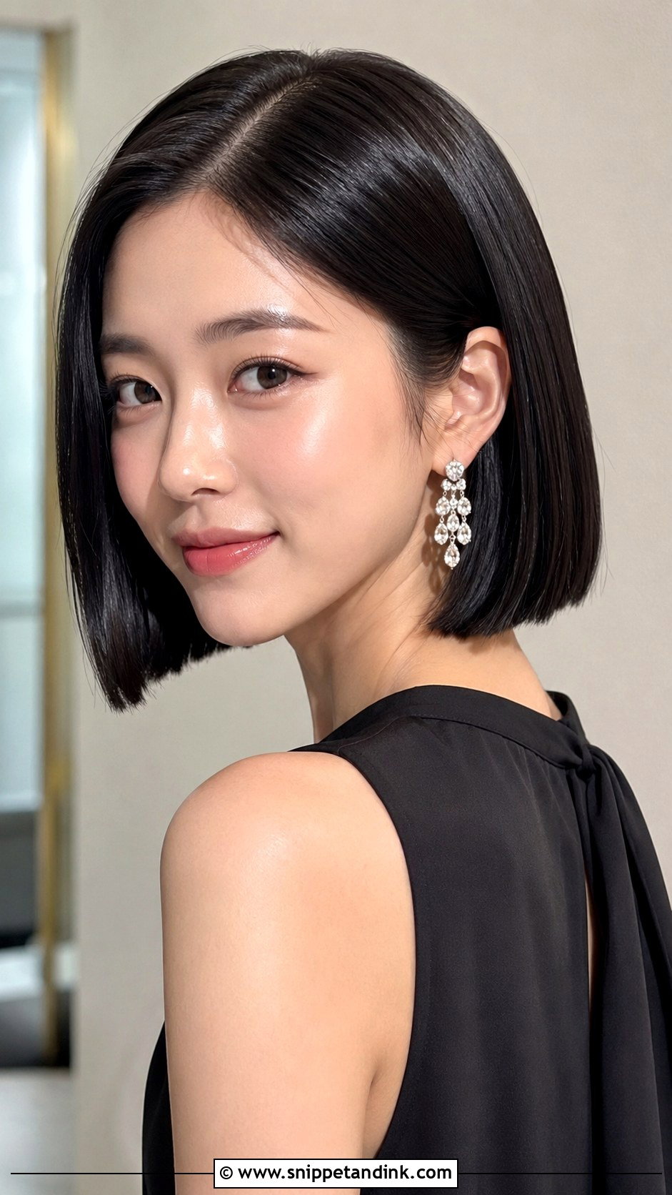 Glossy Blunt Bob - Snippet and Ink - 25 Short Hair Wedding Guest Ideas