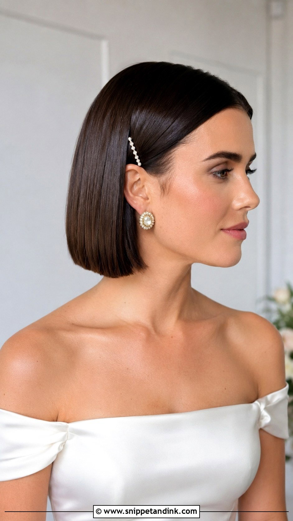 Glossy Blunt Bob - Snippet and Ink - 25 Simple Wedding Hairstyles for Short Hair