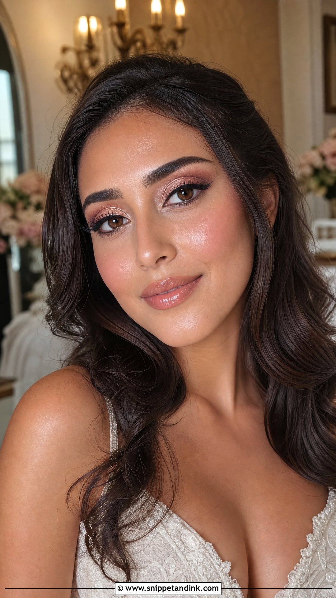 Glossy Bridal Makeup For Brown Eyes - Snippet and Ink - 25 Glowy Bridal Makeup for Brown Eyes