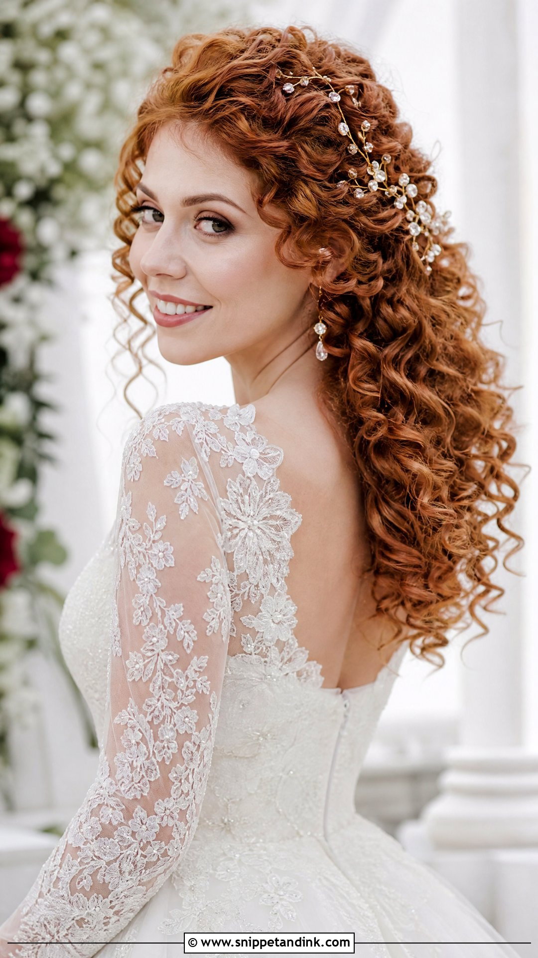 Glossy Defined Curls Wedding Hair - Snippet and Ink - 20 Wedding Hairstyles Down Curls