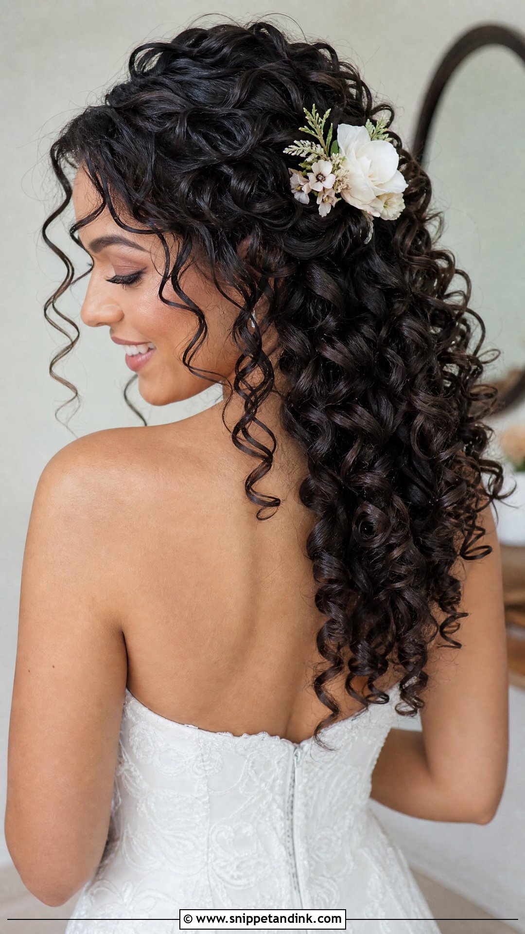 Glossy Defined Ringlets - Snippet and Ink - 20 Bridal Hair Curly Down Ideas