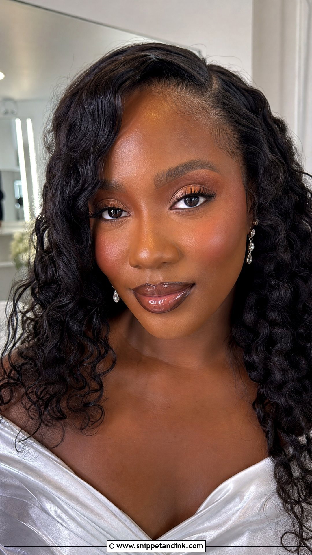 Glossy Lip Black Bridal Makeup - Snippet and Ink - 20 Black Bridal Makeup Dark Skin Natural Looks
