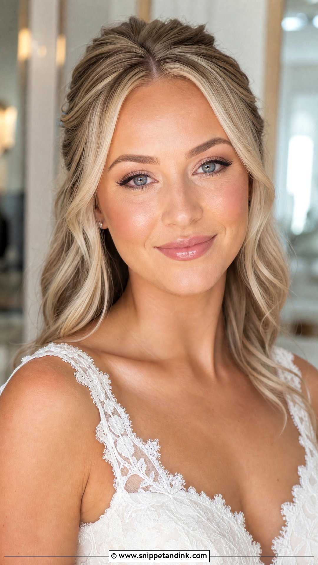 Glossy Lip Wedding Makeup - Snippet and Ink - 25 Clean Wedding Makeup Ideas
