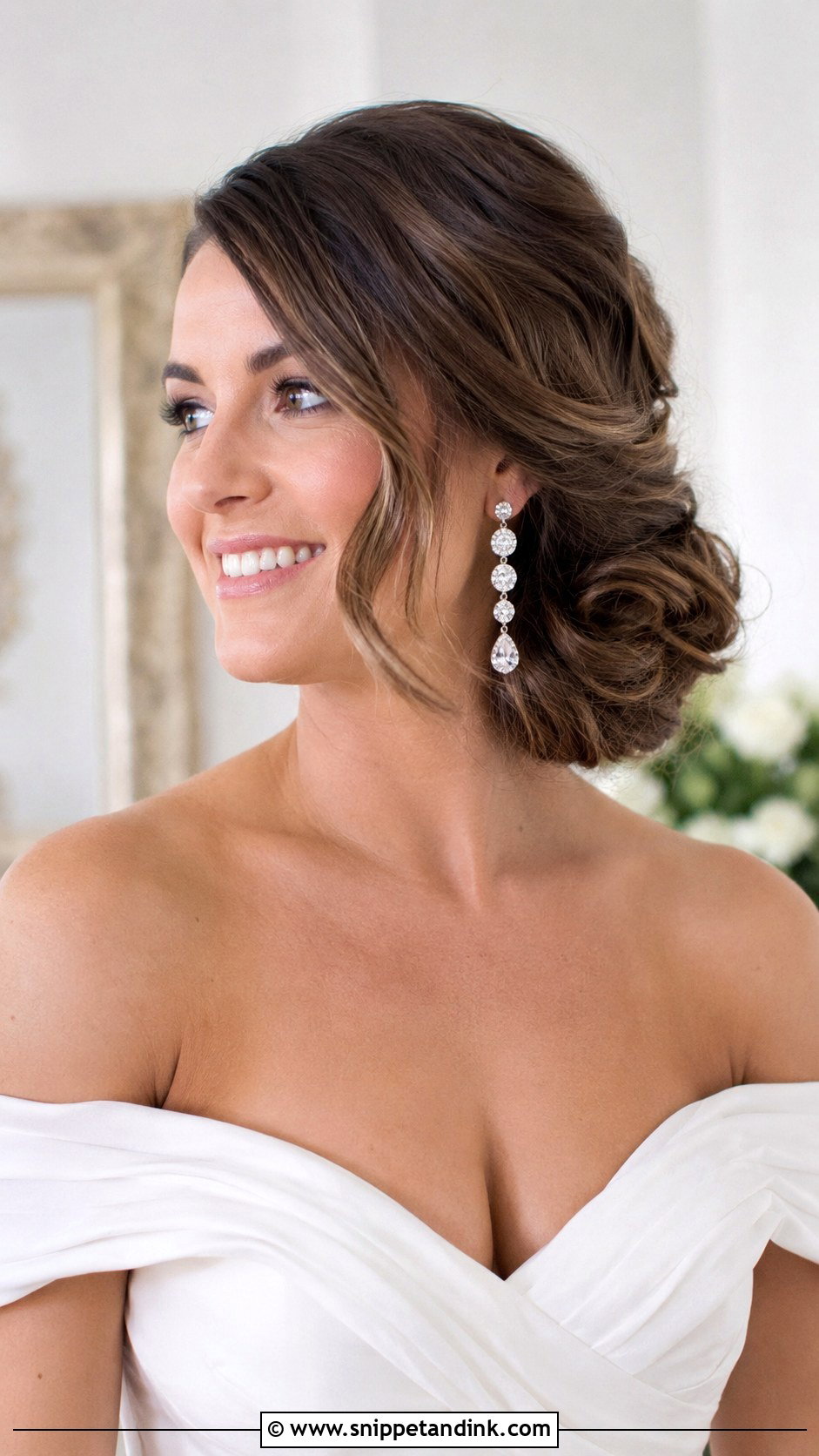 Glossy Low Bun With Rhinestone Comb - Snippet and Ink - 20 Slick Wedding Hair Ideas