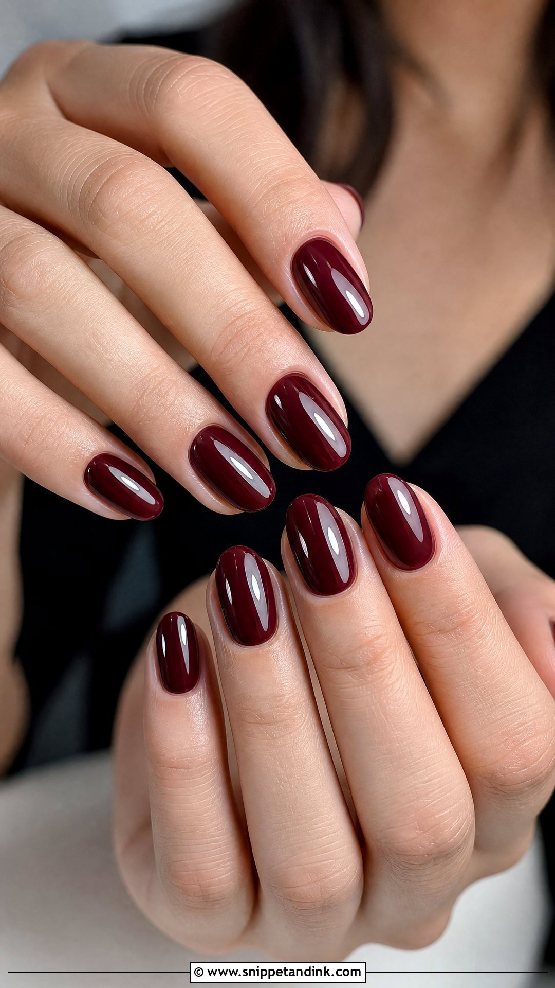 Glossy Maroon Bridal Nails - Snippet and Ink - 25 Maroon Bridal Nails