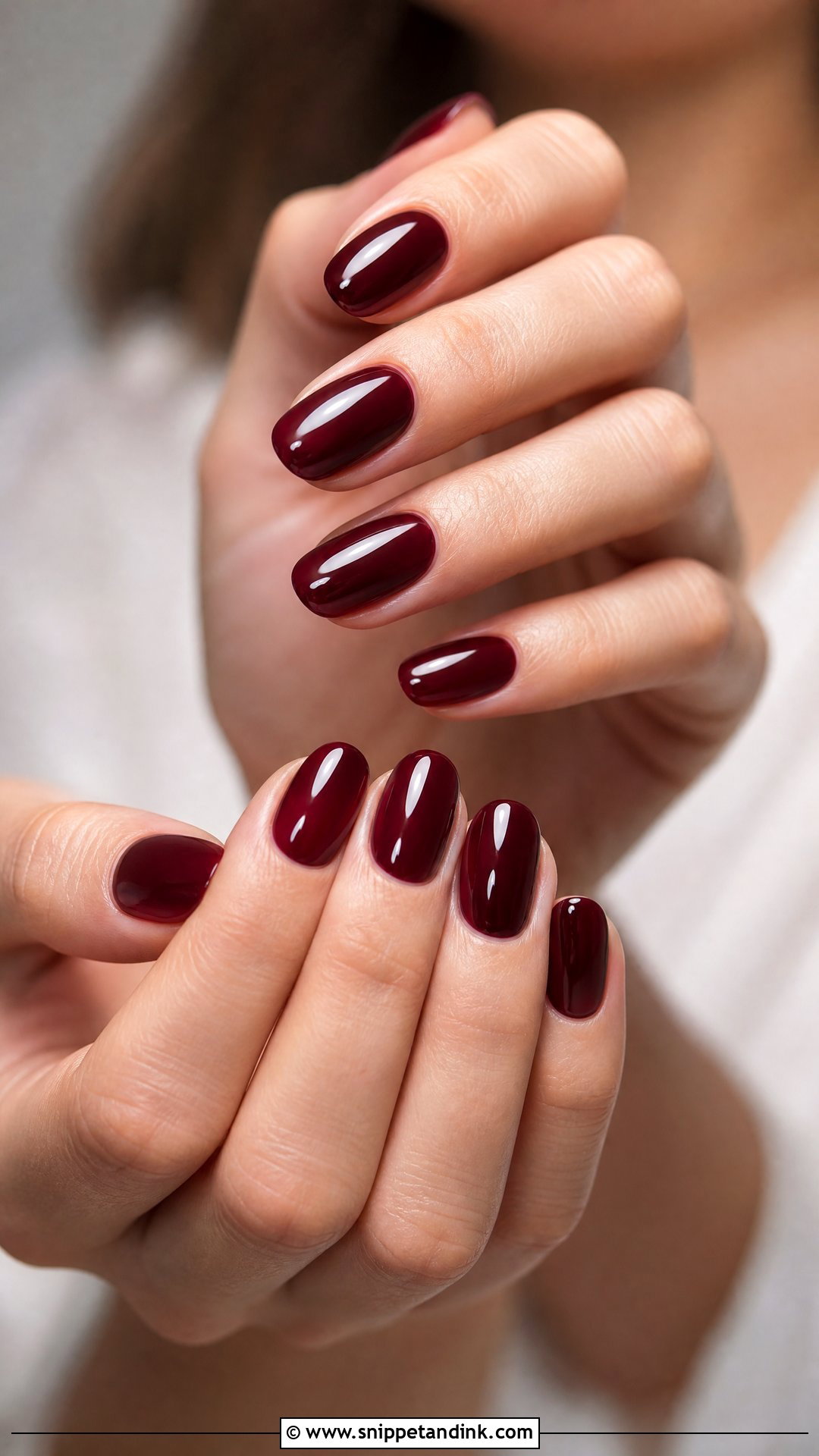 Glossy Maroon Wedding Nails - Snippet and Ink - 25 Maroon Wedding Nail Art Ideas