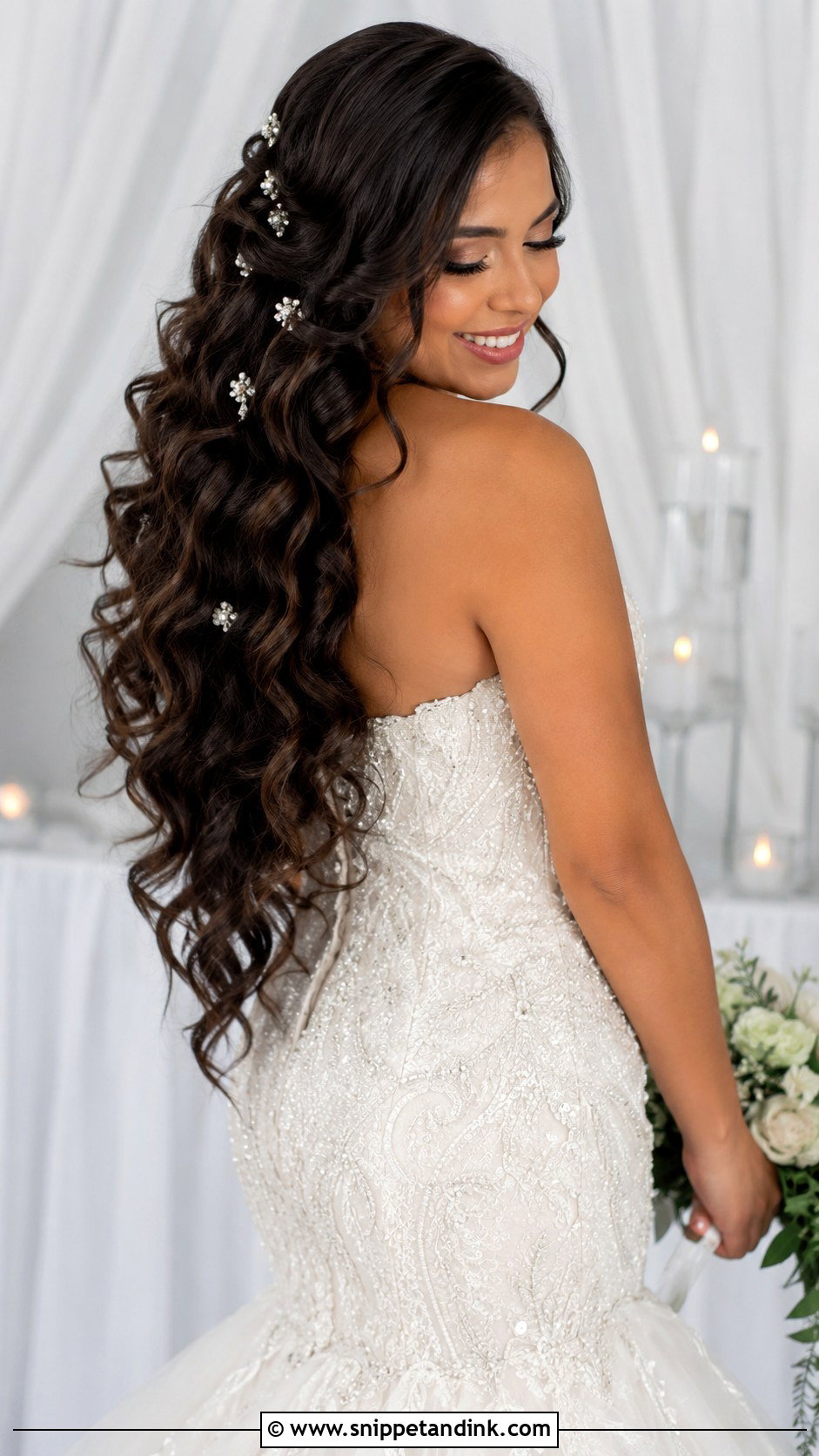 Glossy Mermaid Curls - Snippet and Ink - 20 Wedding Curls Down