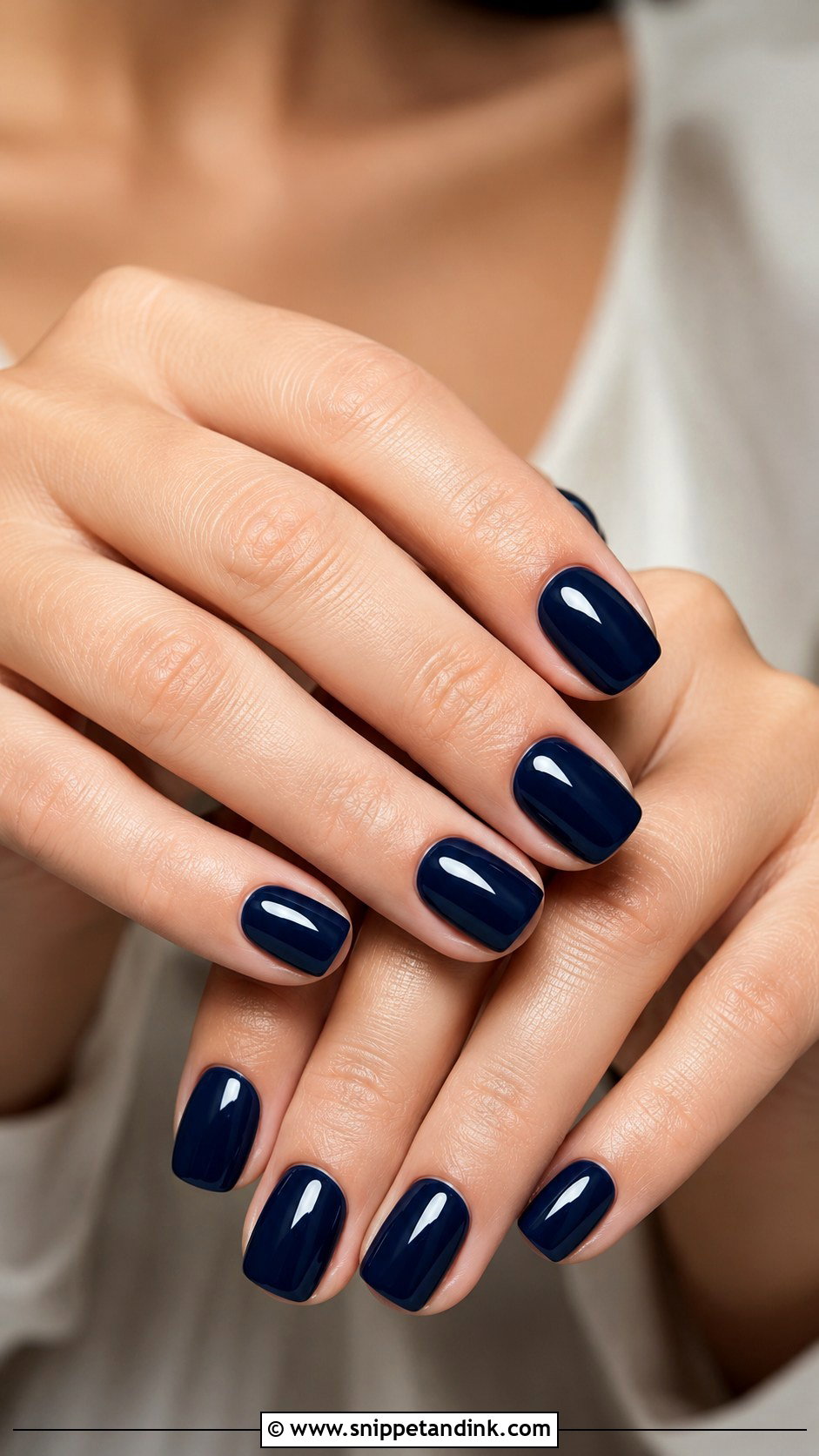 Glossy Navy Blue Wedding Nails - Snippet and Ink - 20 Navy Blue Wedding Nails