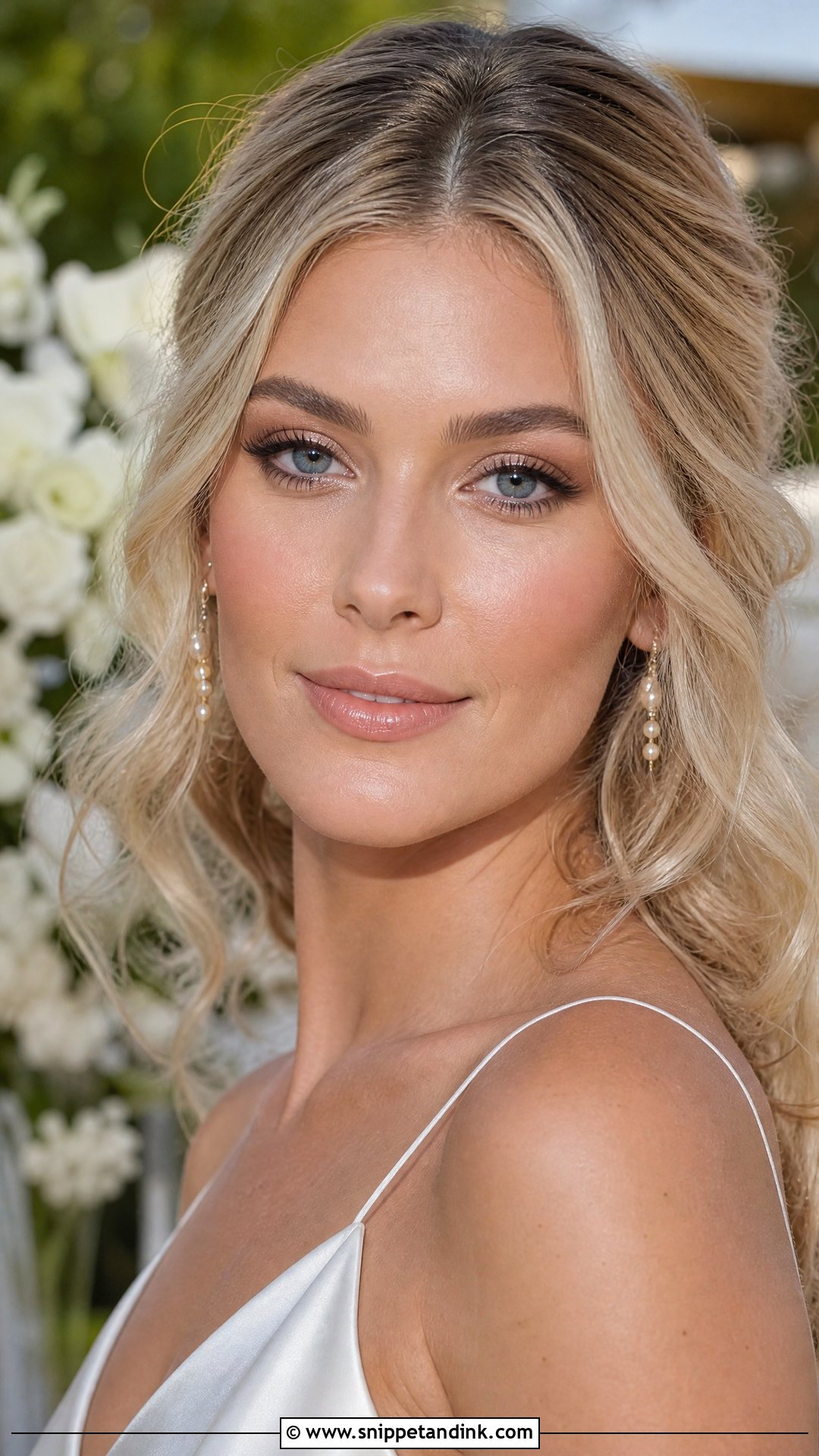 Glossy Nude Bridal Makeup For Blue Eyes - Snippet and Ink - 20 Blue Eye Bridal Makeup Ideas