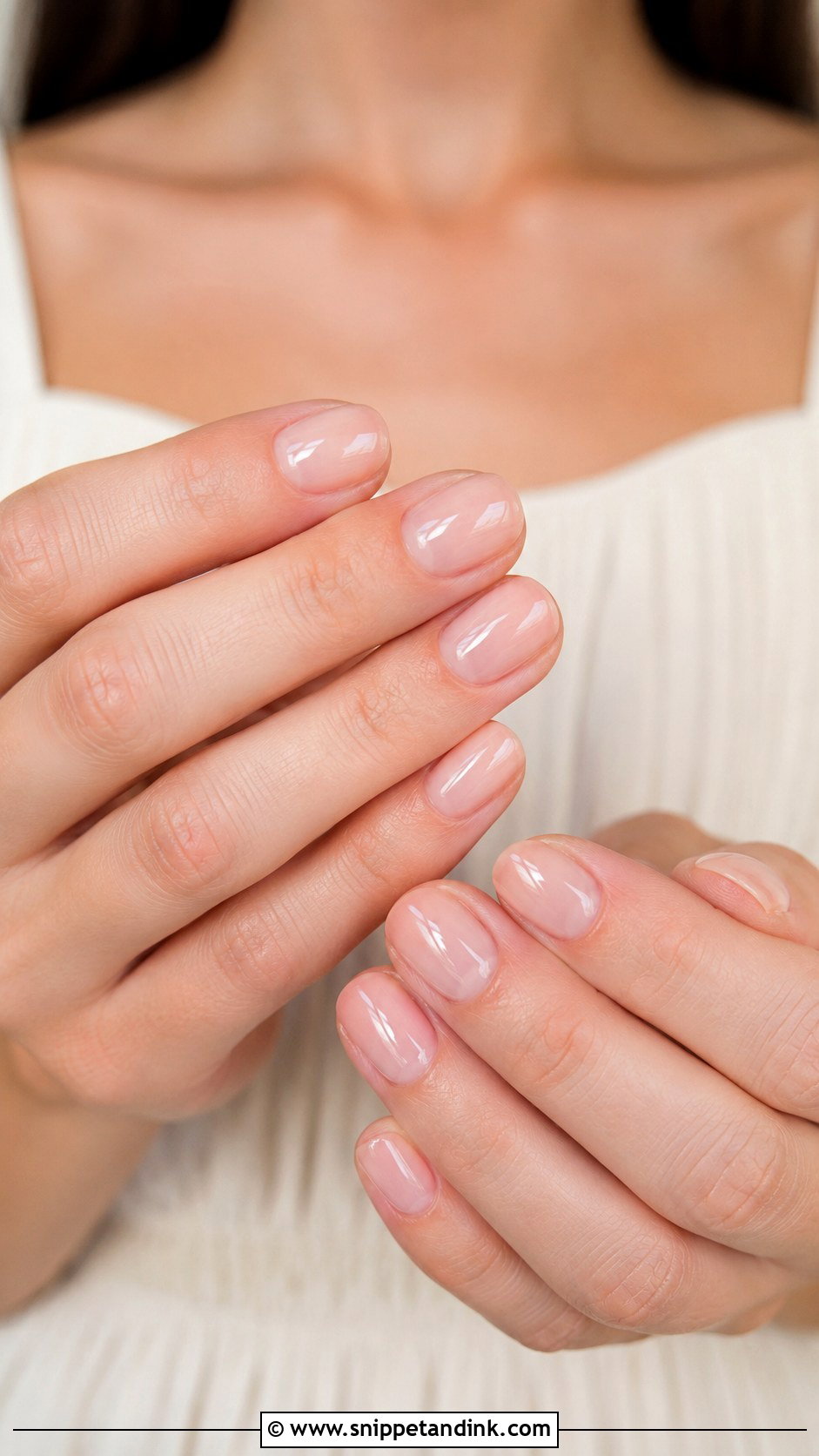 Glossy Nude Bridesmaid Nails - Snippet and Ink - 30 Neutral Bridesmaid Wedding Nails