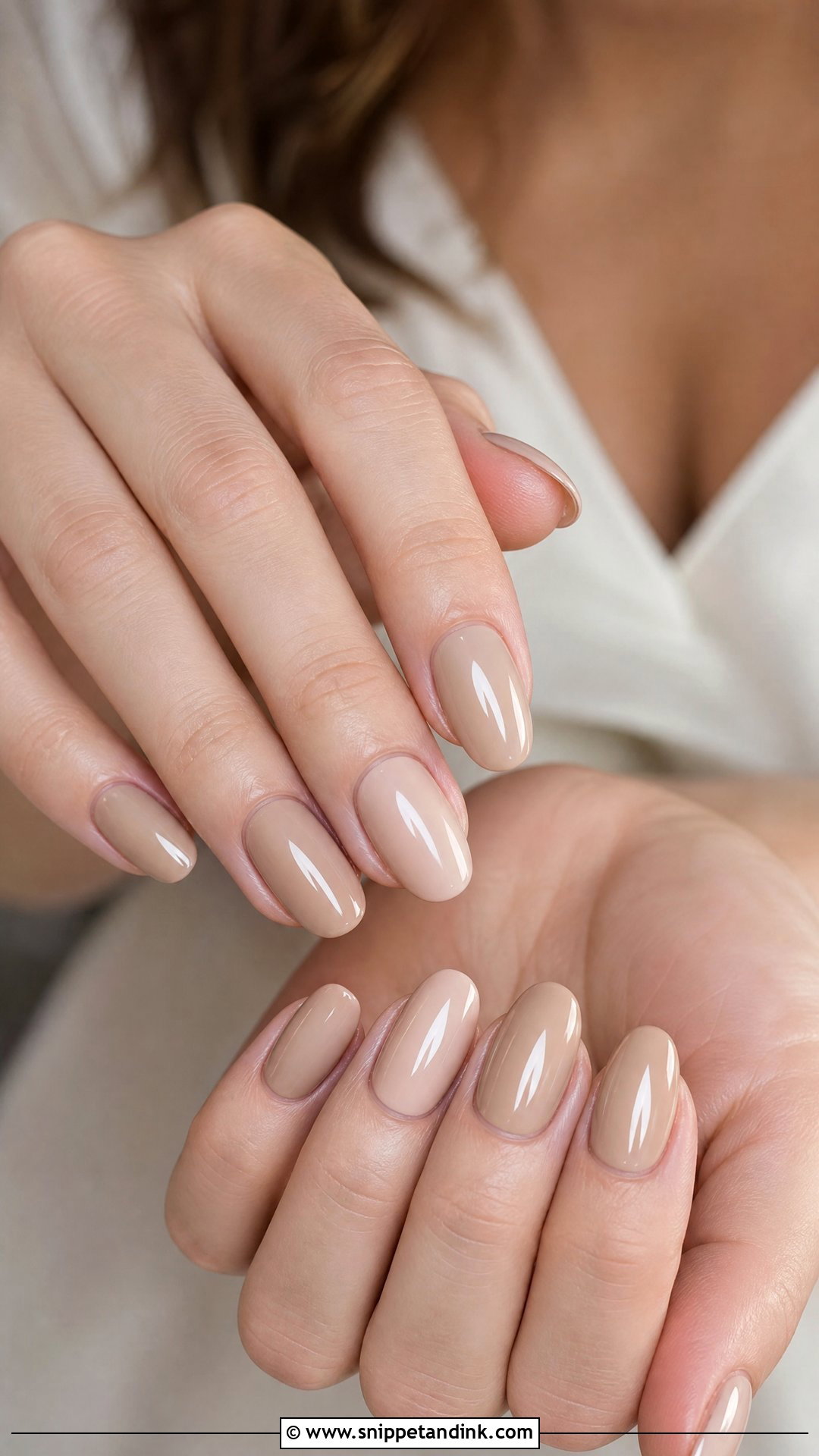 Glossy Nude Bridesmaid Nails - Snippet and Ink - 25 Simple Bridesmaid Wedding Nails