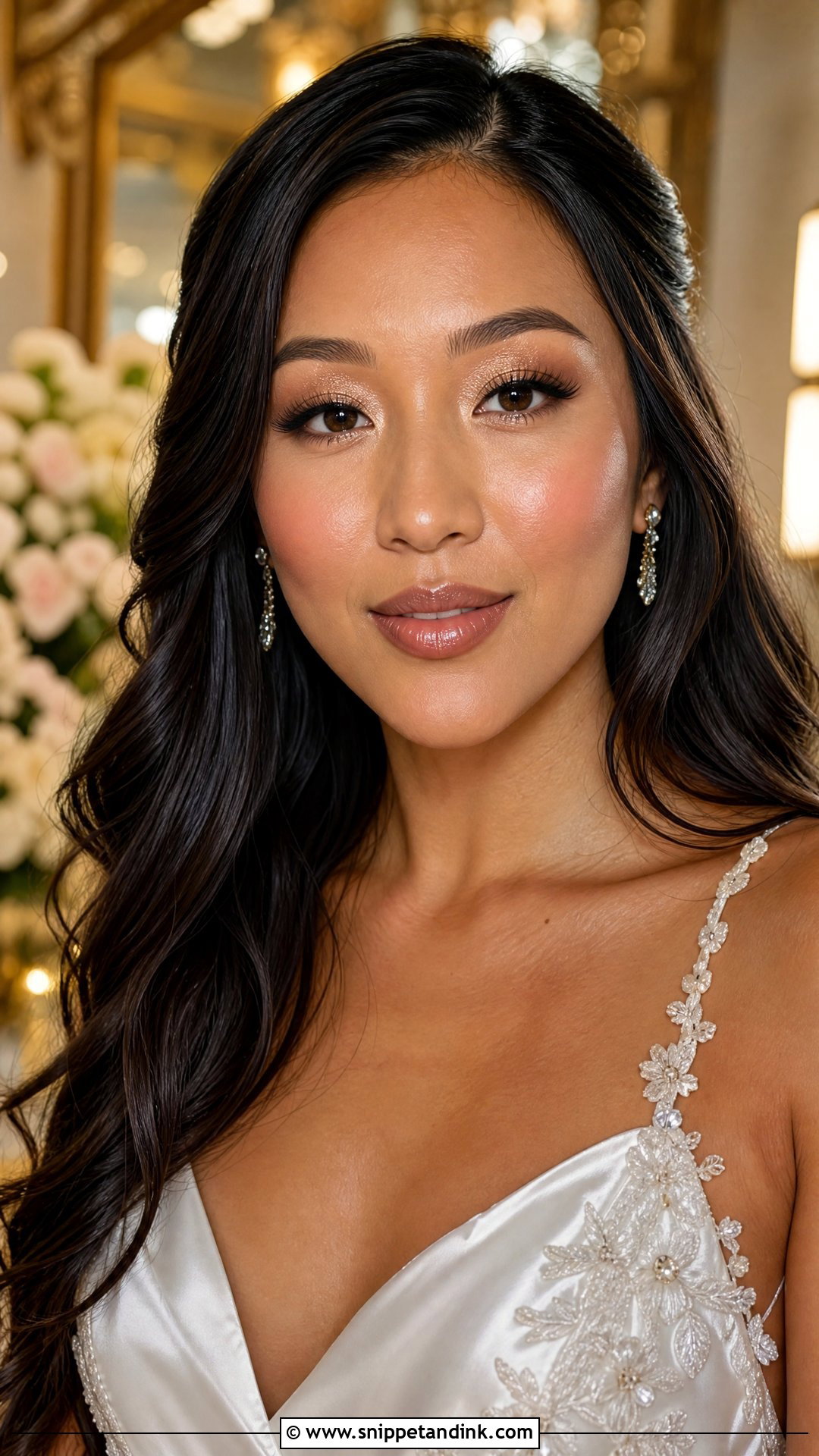 Glossy Nude Wedding Makeup - Snippet and Ink - 20 Wedding Makeup 2025 Trends