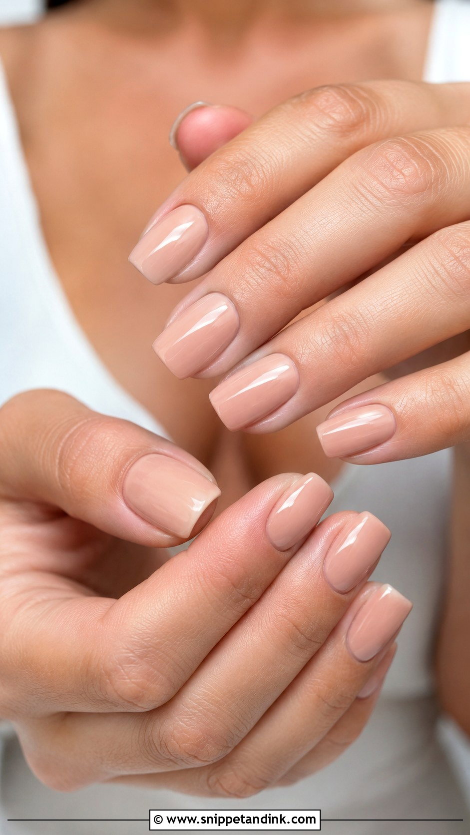 Glossy Nude Wedding Nails - Snippet and Ink - 20 Plain Wedding Nails