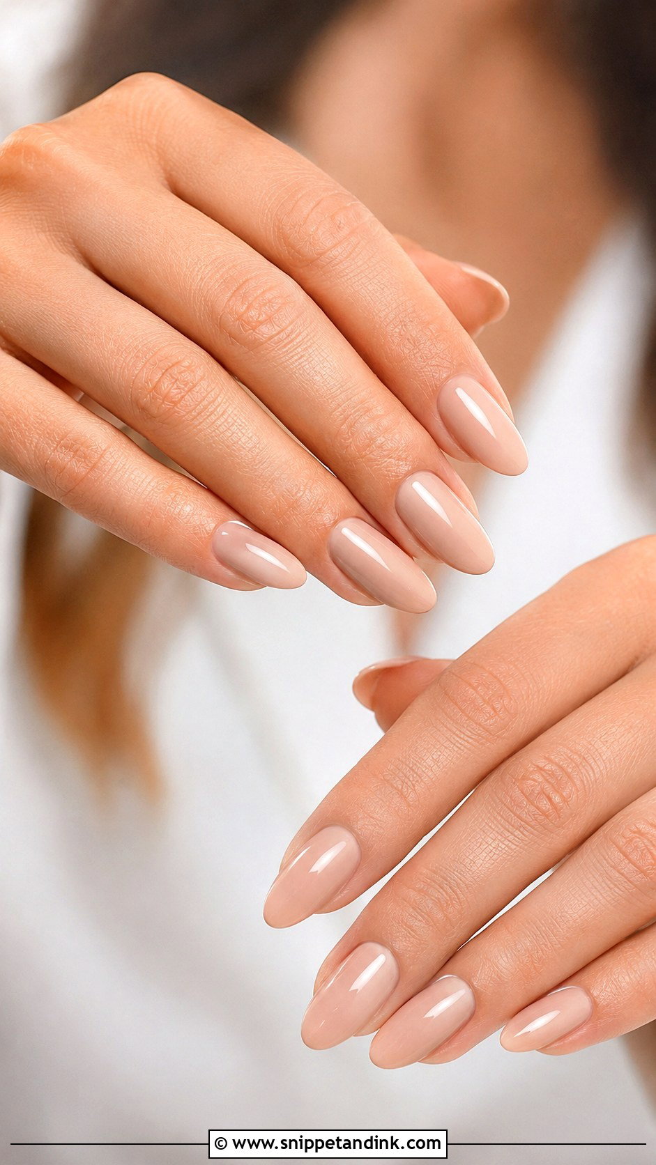Glossy Nude Wedding Nails - Snippet and Ink - 30 Classic Wedding Nails