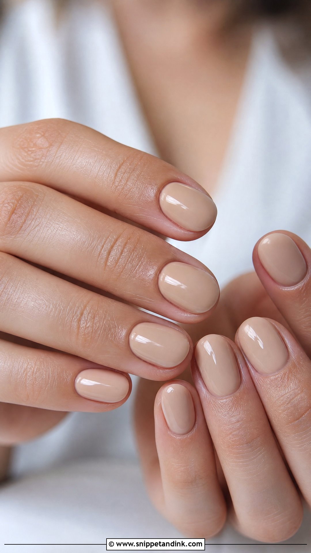 Glossy Nude Wedding Nails - Snippet and Ink - 35 Wedding Day Nails