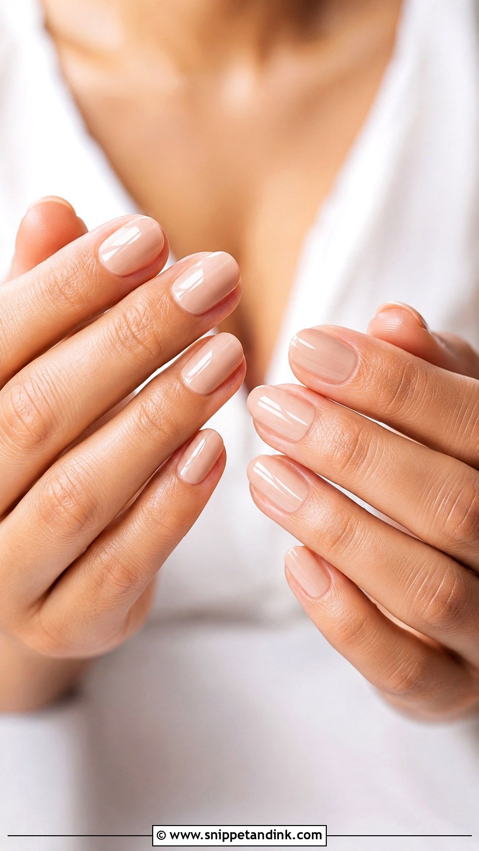 Glossy Nude Wedding Nails - Snippet and Ink - 20 Classic Wedding Nails for Bride