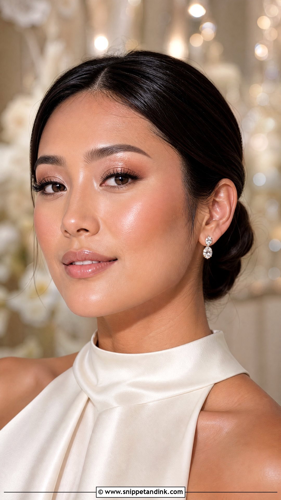 Glossy Skin Bridal Makeup - Snippet and Ink - 20 Alternative Bridal Makeup Ideas