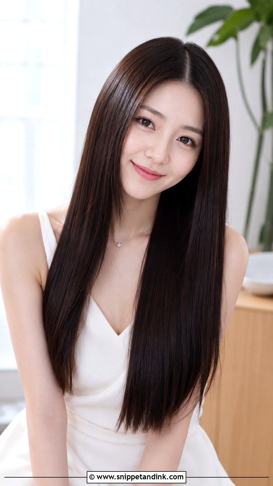 Glossy Straight Hair - Snippet and Ink - 25 Engagement Bride Hairstyle Ideas