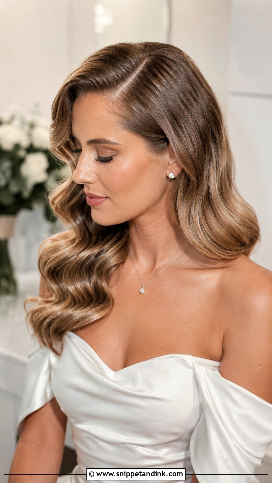 Glossy Waves Wedding Hairstyle - Snippet and Ink - 30 Wedding Hairstyles Down