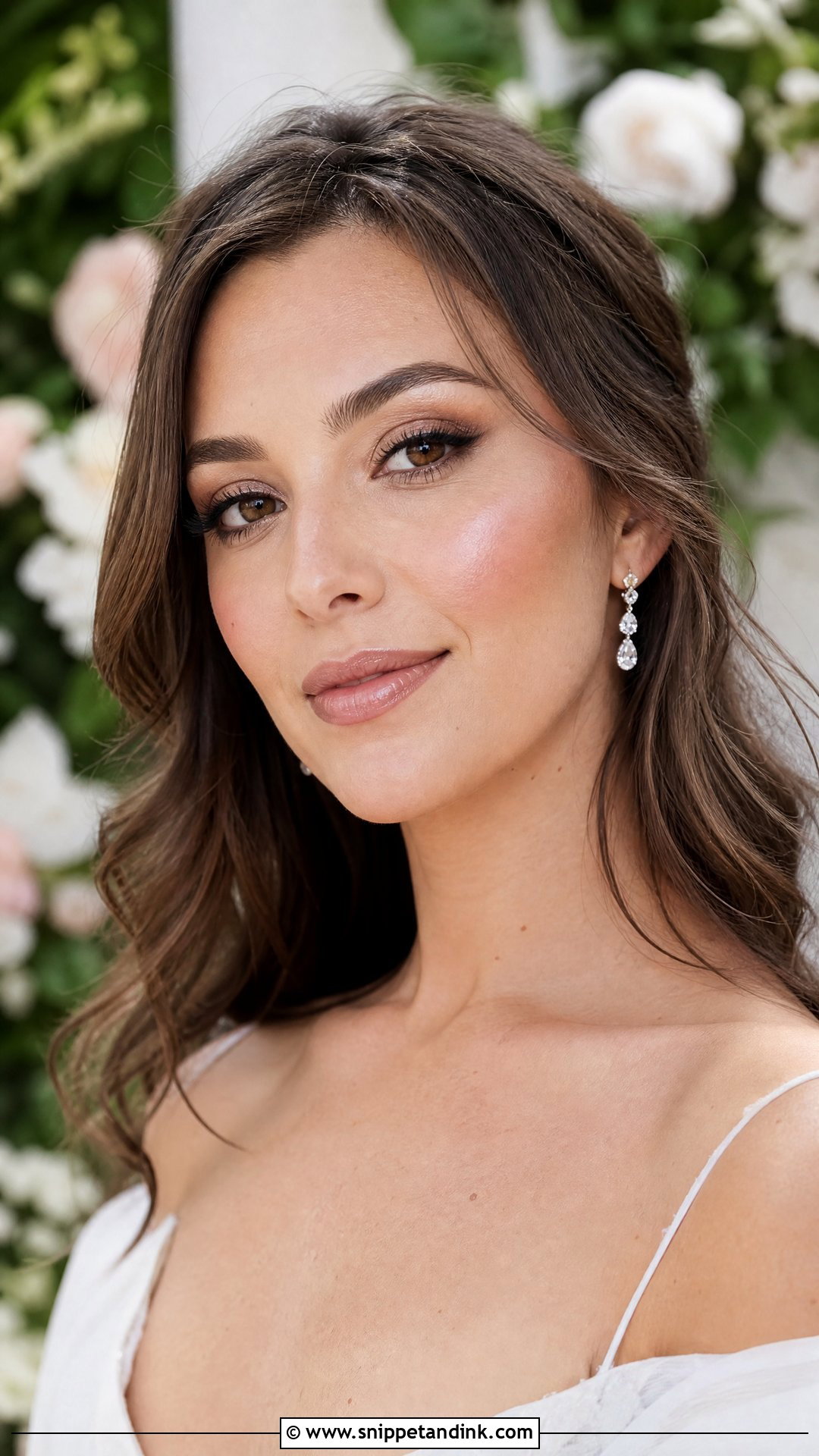Glossy Wedding Makeup For Brown Hair - Snippet and Ink - 20 Wedding Makeup Brown Hair Ideas