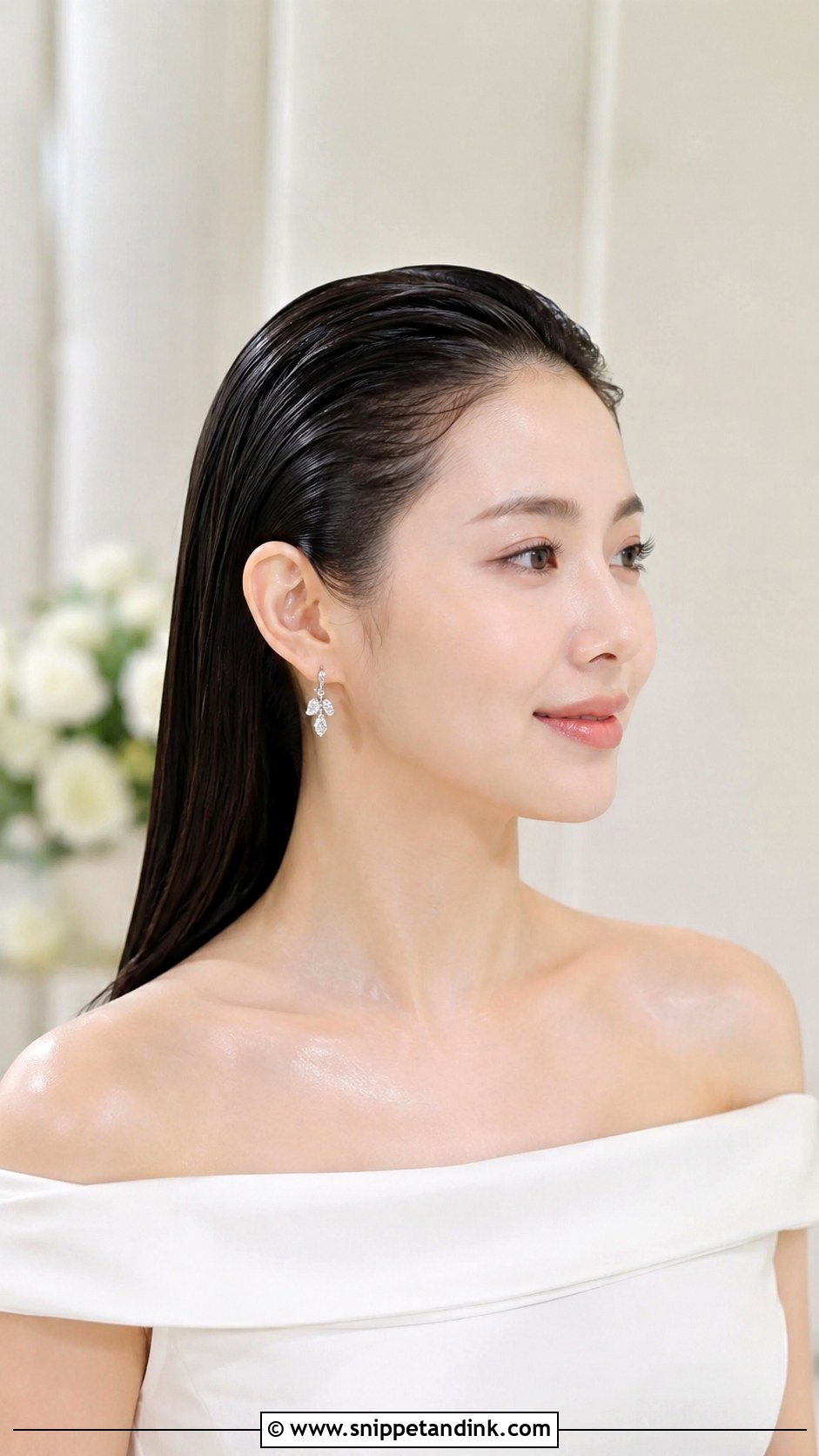 Glossy Wet Look Style - Snippet and Ink - 25 Long Hair Wedding Hairstyles
