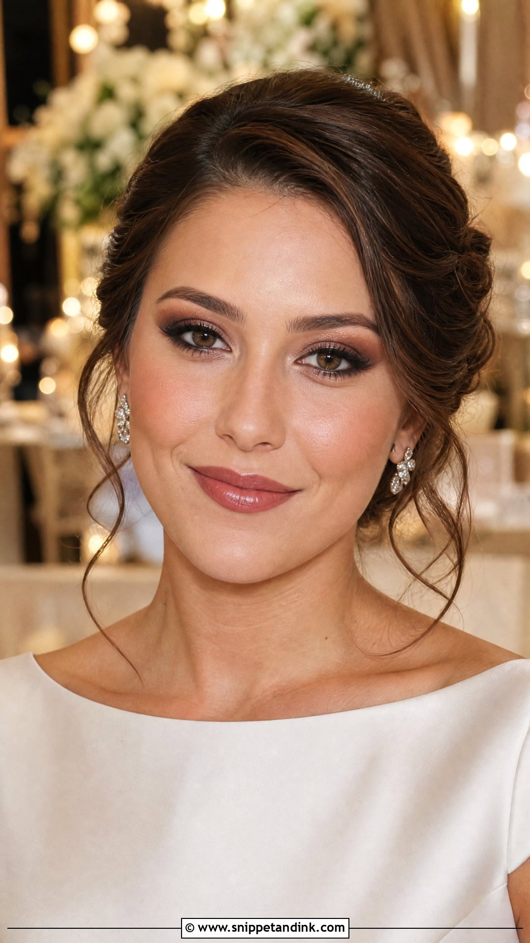 Glowy Bridal Makeup With Brown Smokey Eye - Snippet and Ink - 30 Glowy Bridal Makeup Ideas