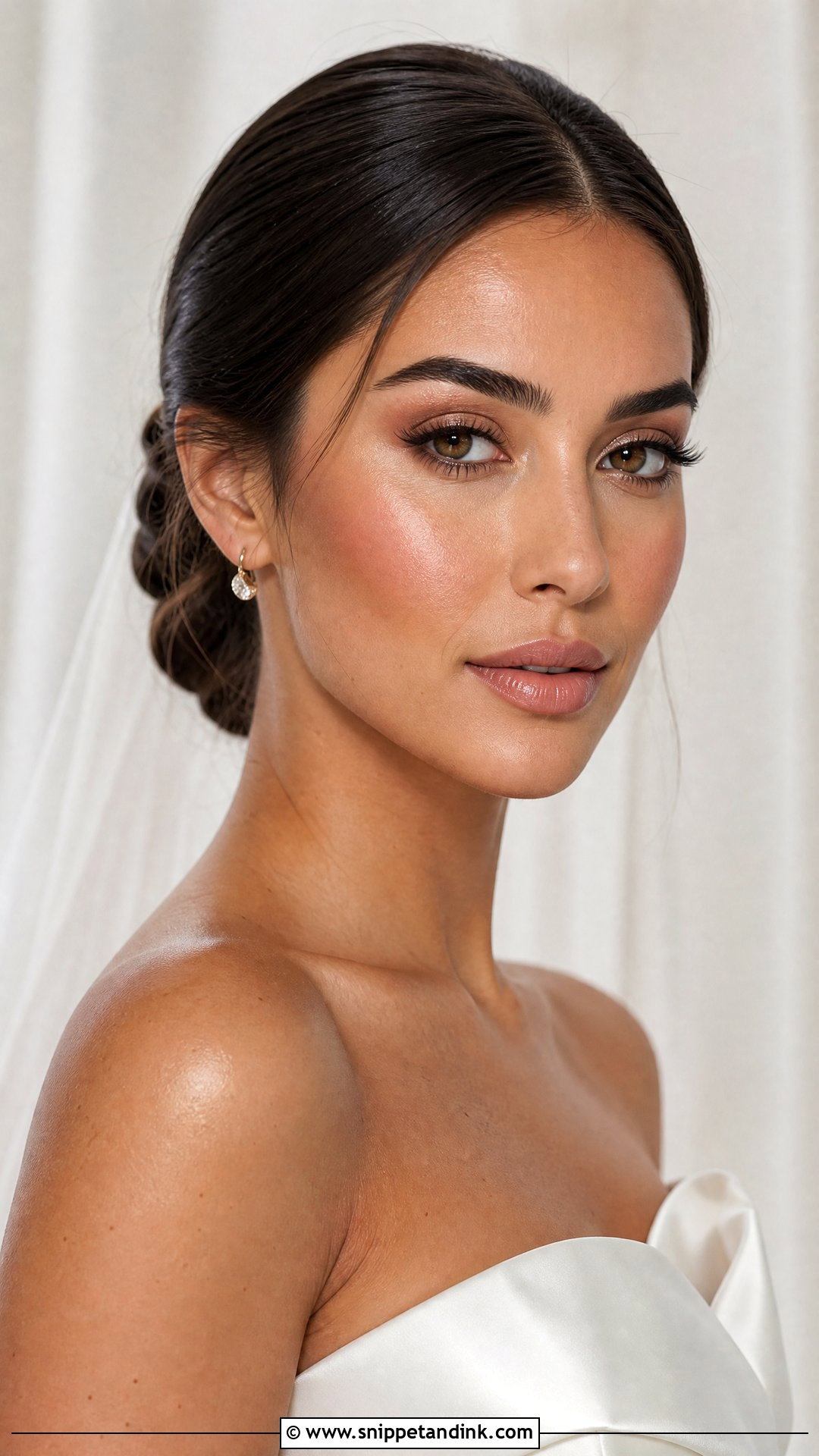 Glowy Bridal Makeup With Nude Lip - Snippet and Ink - 30 Glowy Bridal Makeup Ideas