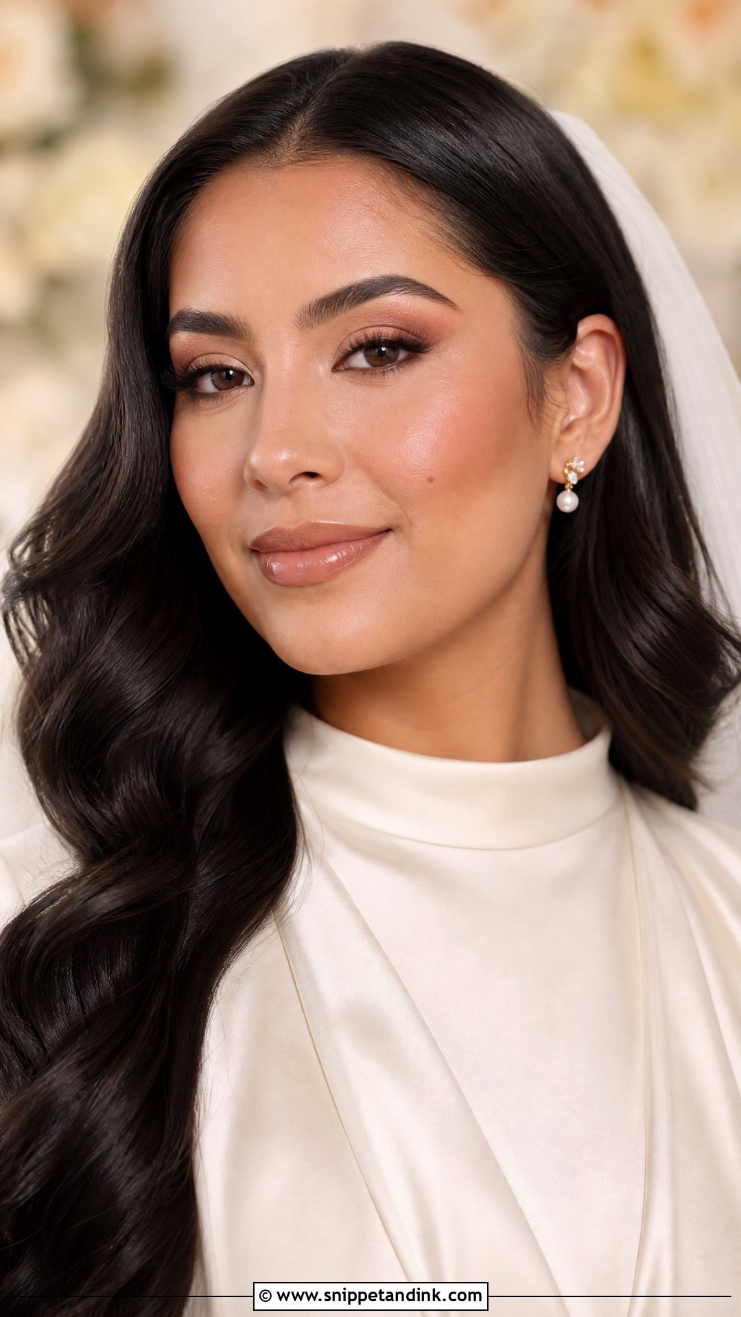 Glowy Bridal Makeup With Nude Lip For Green Eyes - Snippet and Ink - 20 Natural Glowy Wedding Makeup for Green Eyes