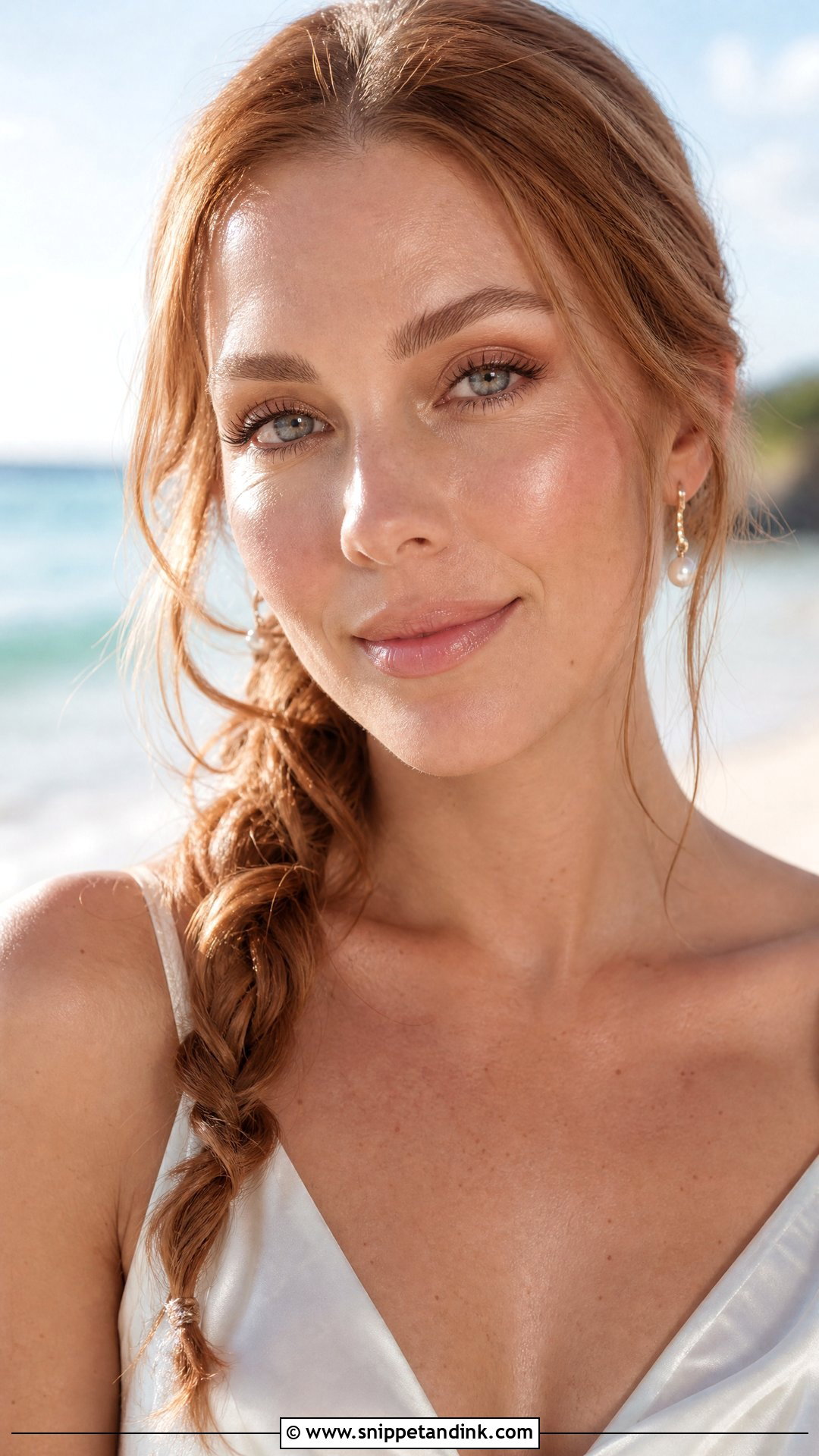 Glowy Minimal Makeup With Rope Braid - Snippet and Ink - 20 Braid Makeup Wedding Ideas