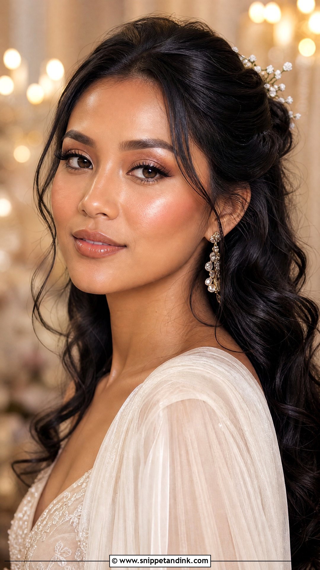 Glowy Skin Bridal Makeup for Black Women - Snippet and Ink - 20 Bridal Makeup for Black Women