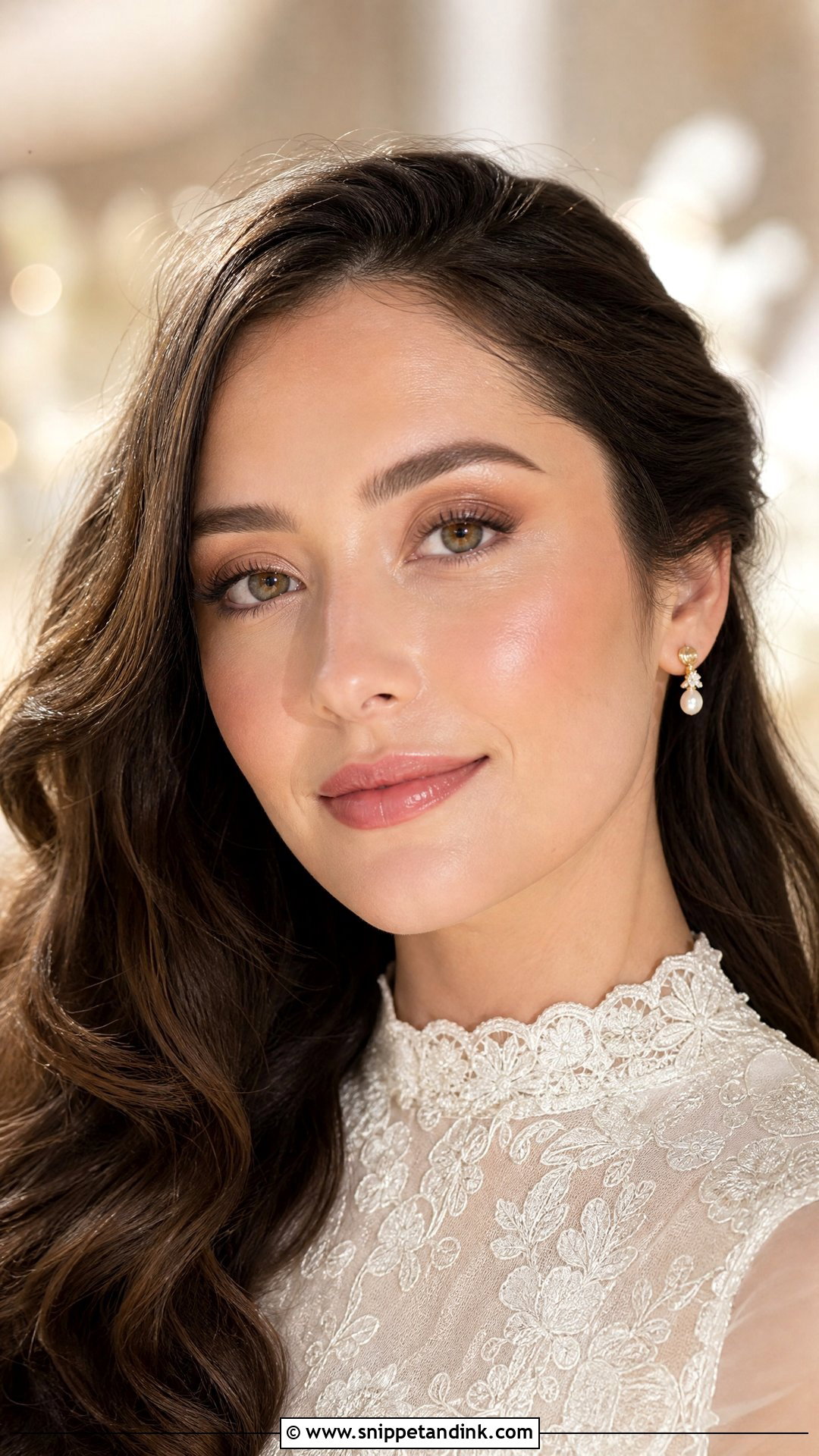 Glowy Skin No Makeup Bride - Snippet and Ink - 20 No Makeup Bride Ideas