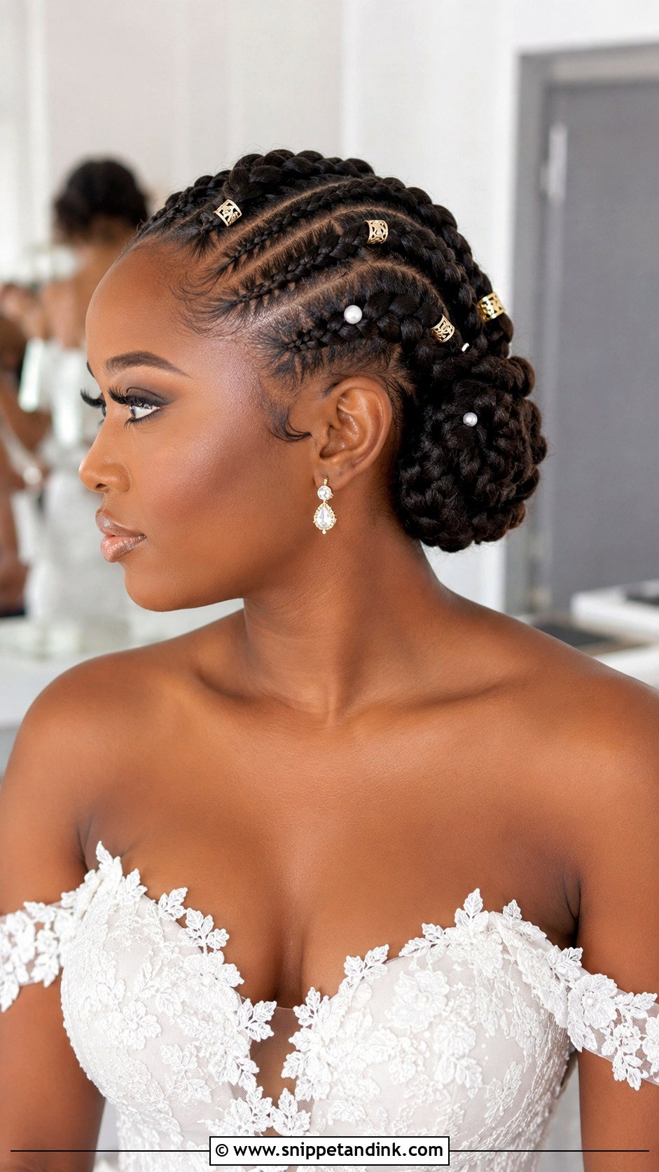 Goddess Braid Updo for Brides - Snippet and Ink - 20 African Bridal Hairstyles Natural Hair Brides