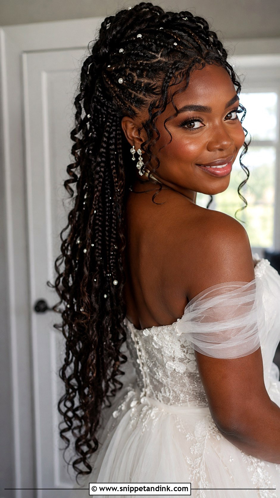 Goddess Braids Bridal Hair - Snippet and Ink - 20 Black Hair Bridal Hairstyles