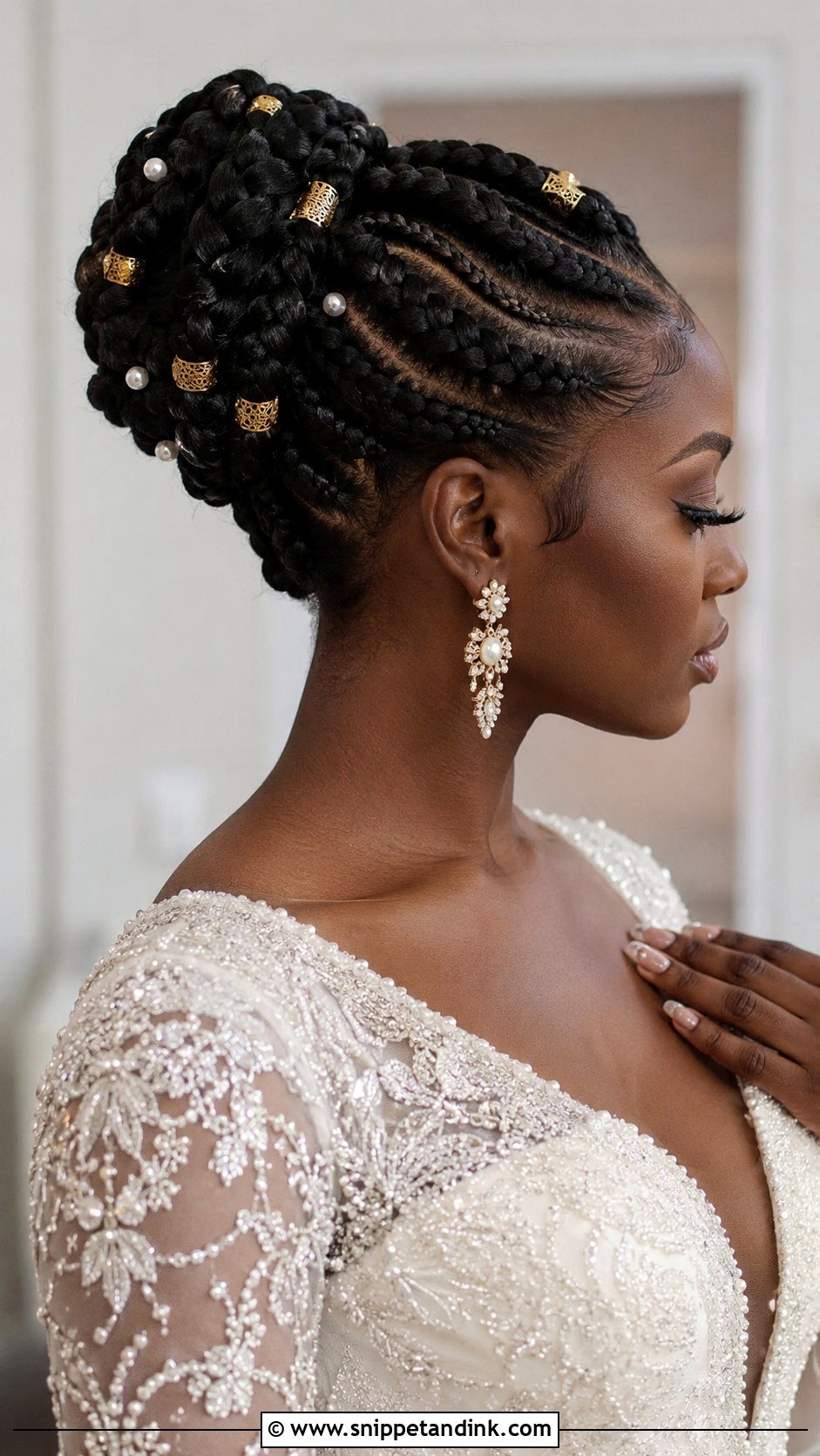 Goddess Braids Bridal Updo - Snippet and Ink - 20 Natural Hairstyles for Brides