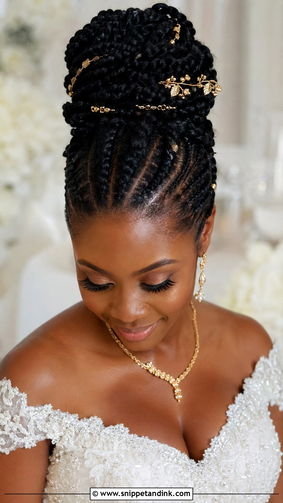 Goddess Braids Updo - Snippet and Ink - 20 Afro Wedding Hair Ideas