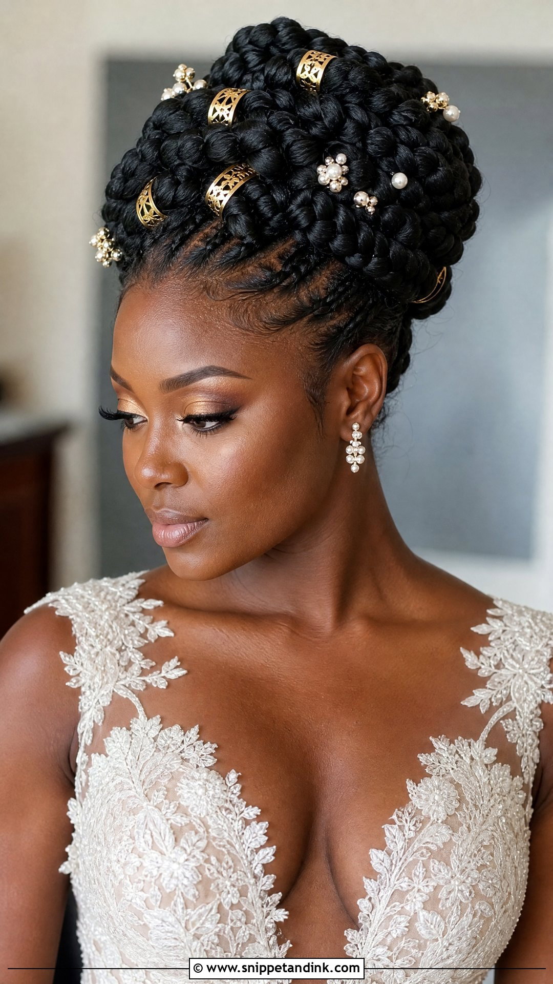 Goddess Braids Updo - Snippet and Ink - 20 Wedding Hair Black Hair Ideas