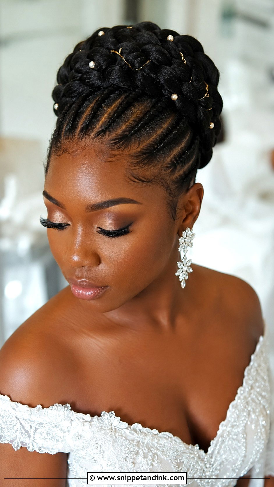 Goddess Braids Updo - Snippet and Ink - 25 Afro Bridal Hairstyles