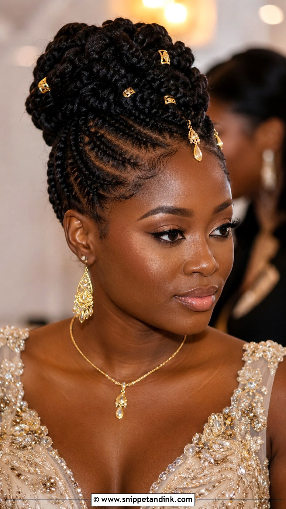 Goddess Braids Updo - Snippet and Ink - 25 Afro Wedding Hairstyles