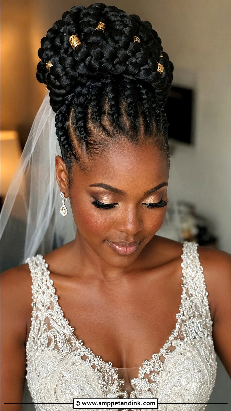 Goddess Braids Updo - Snippet and Ink - 25 Black Wedding Hairstyles for Bride