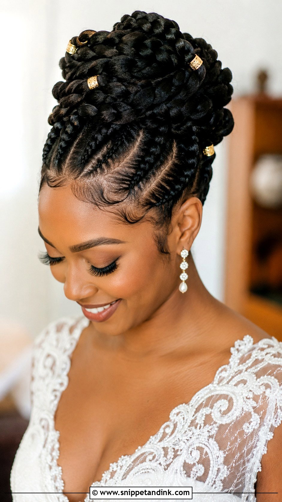 Goddess Braids Updo - Snippet and Ink - 25 Bridal Hairstyles Black Women