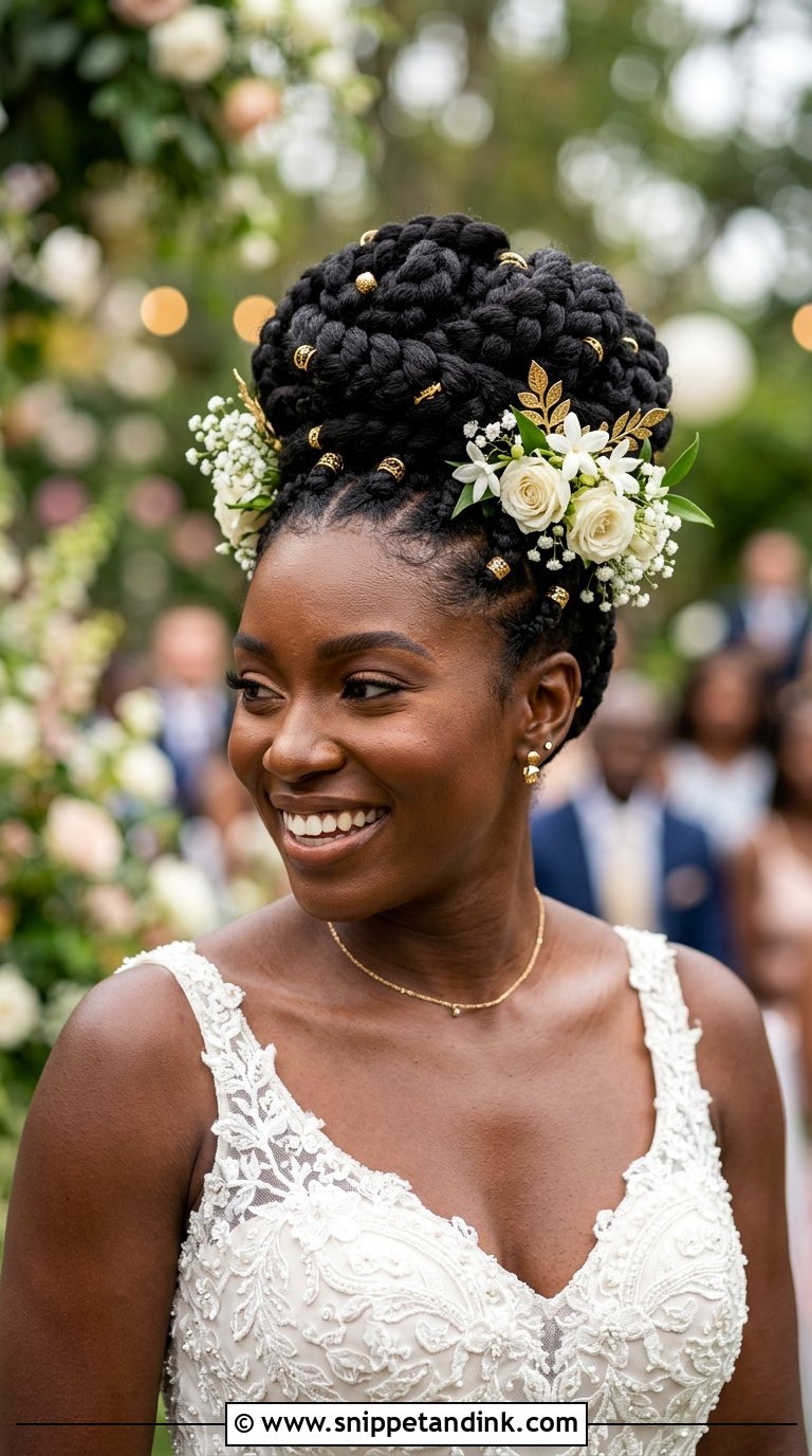 Goddess Braids Updo - Snippet and Ink - 20 Black Wedding Hair Ideas