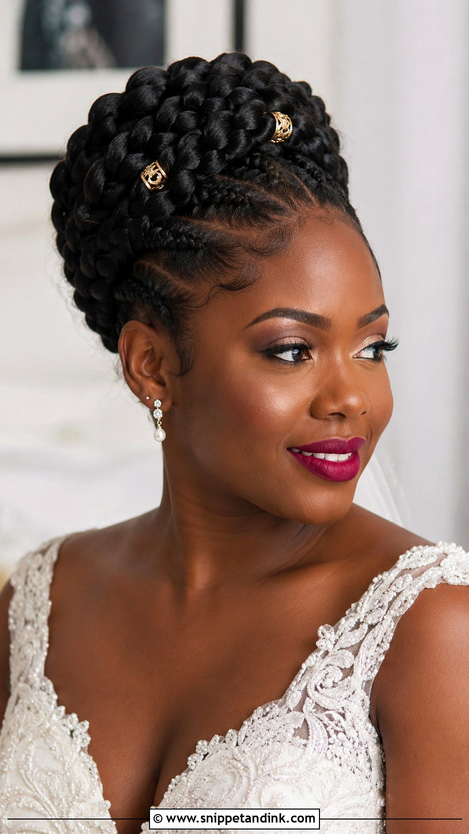 Goddess Braids Updo - Snippet and Ink - 25 Natural Bridal Hairstyles Black Women