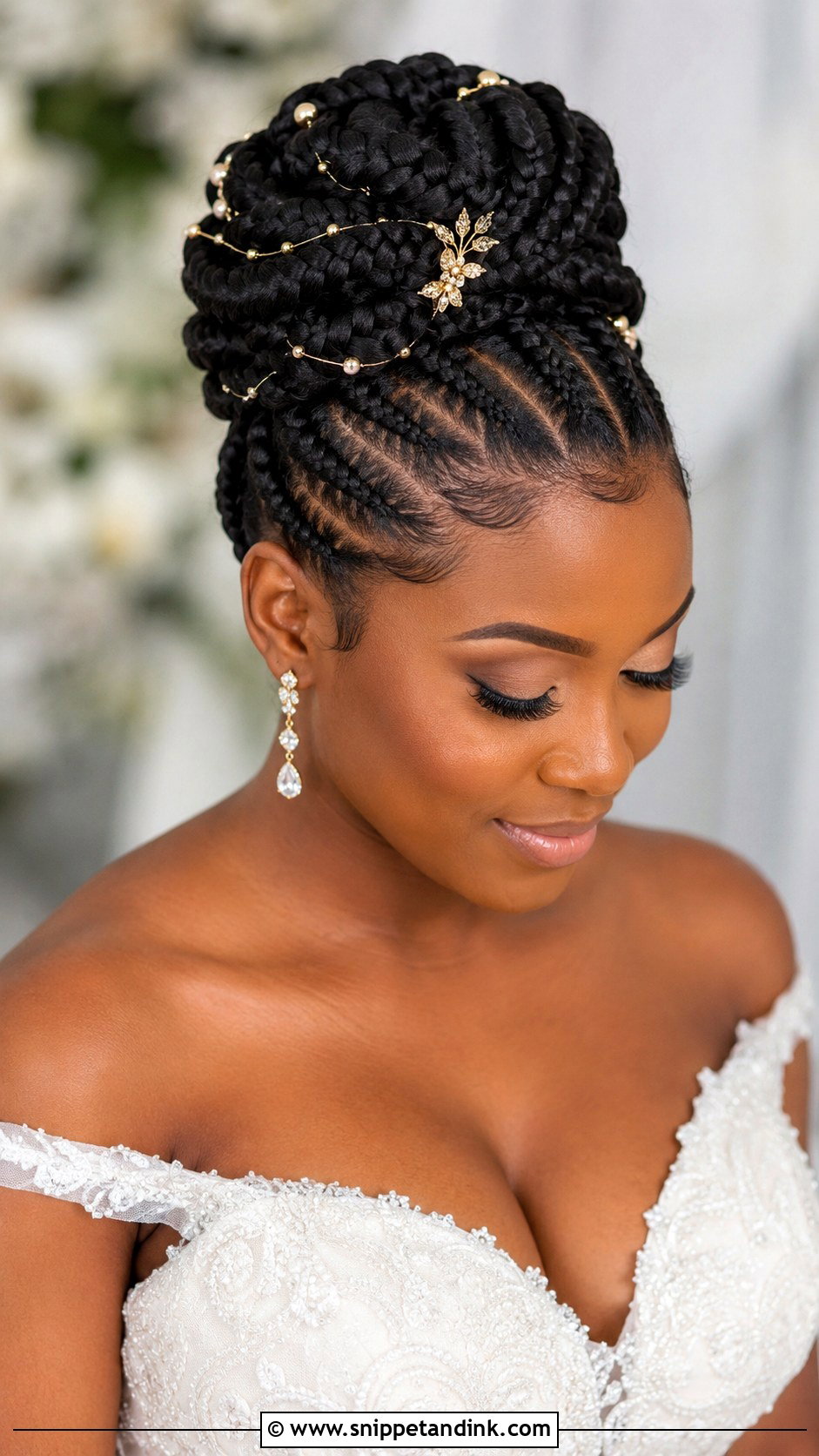 Goddess Braids Updo - Snippet and Ink - 30 Black Bridal Hairstyles