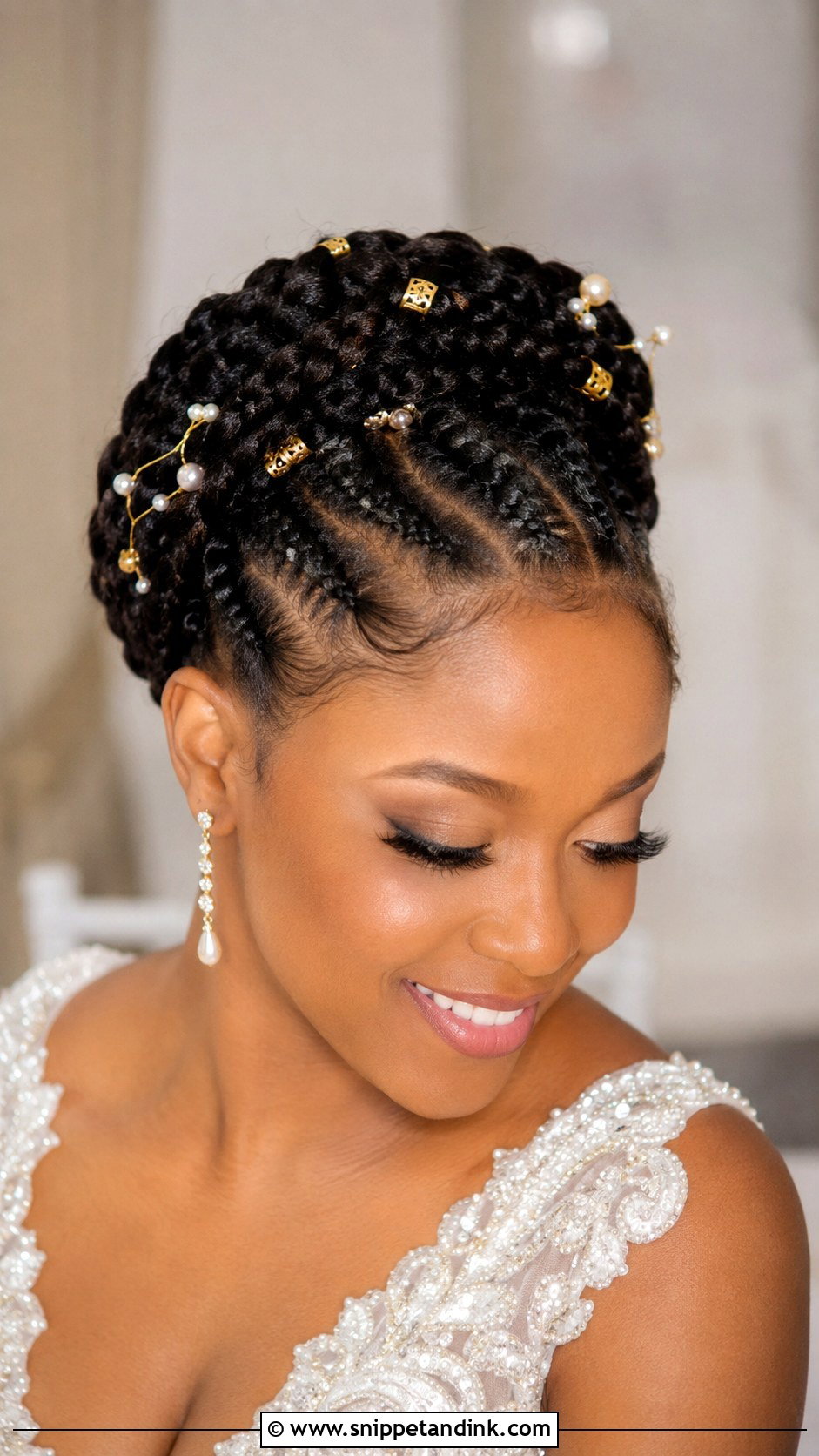 Goddess Braids Updo - Snippet and Ink - 30 Wedding Hair Black Women Ideas