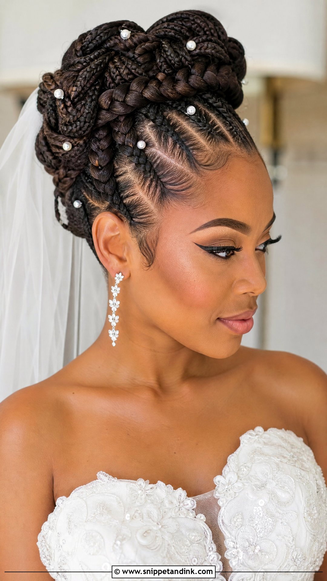 Goddess Braids Updo - Snippet and Ink - 20 Bridal Hairstyle Black Women Ideas